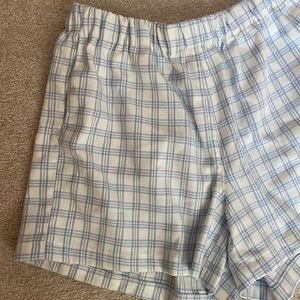 Brandy Melville White/Blue Plaid shorts